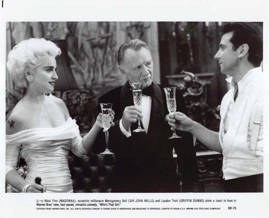 Madonna WHO'S THAT GIRL Sir John Mills Griffin Dunne original 10x8 press photo