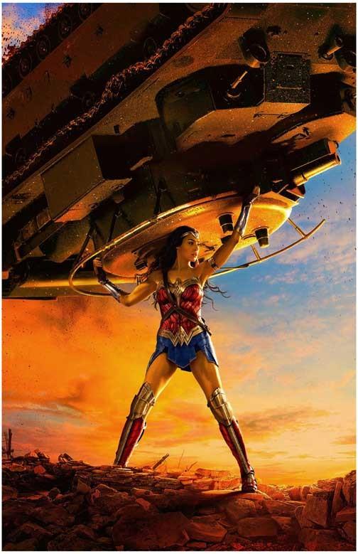 Gal Gadot WONDER WOMAN Chris Pine advance movie poster 11x17
