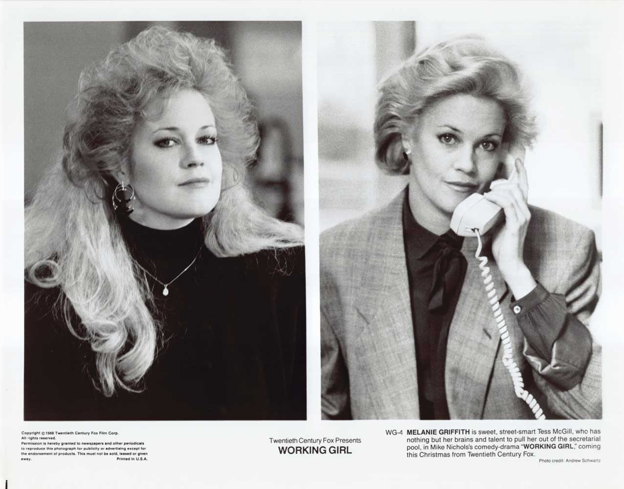 Melanie Griffith WORKING GIRL original 10x8 press photo 1988