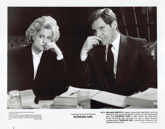 Melanie Griffith WORKING GIRL Harrison Ford original 10x8 press photo 1988