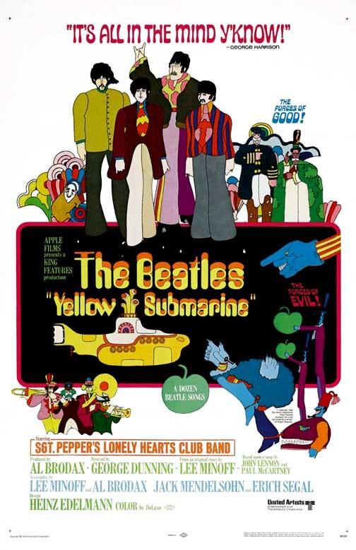 The Beatles YELLOW SUBMARINE John Lennon Paul McCartney movie poster 11x17