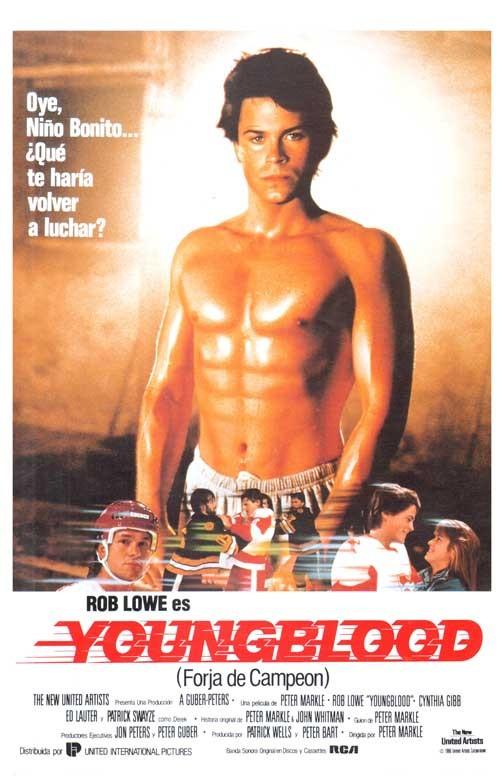 Rob Lowe YOUNGBLOOD Patrick Swayze Cynthia Gibb int'l movie poster 11x17