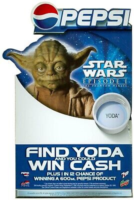 Pepsi STAR WARS Episode 1 Phantom Menace Yoda cooler sticker 1999