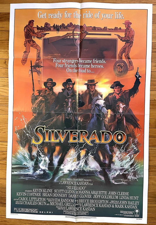 Kevin Kline SILVERADO Kevin Costner original 27x41 movie poster 1985 Bob Peak