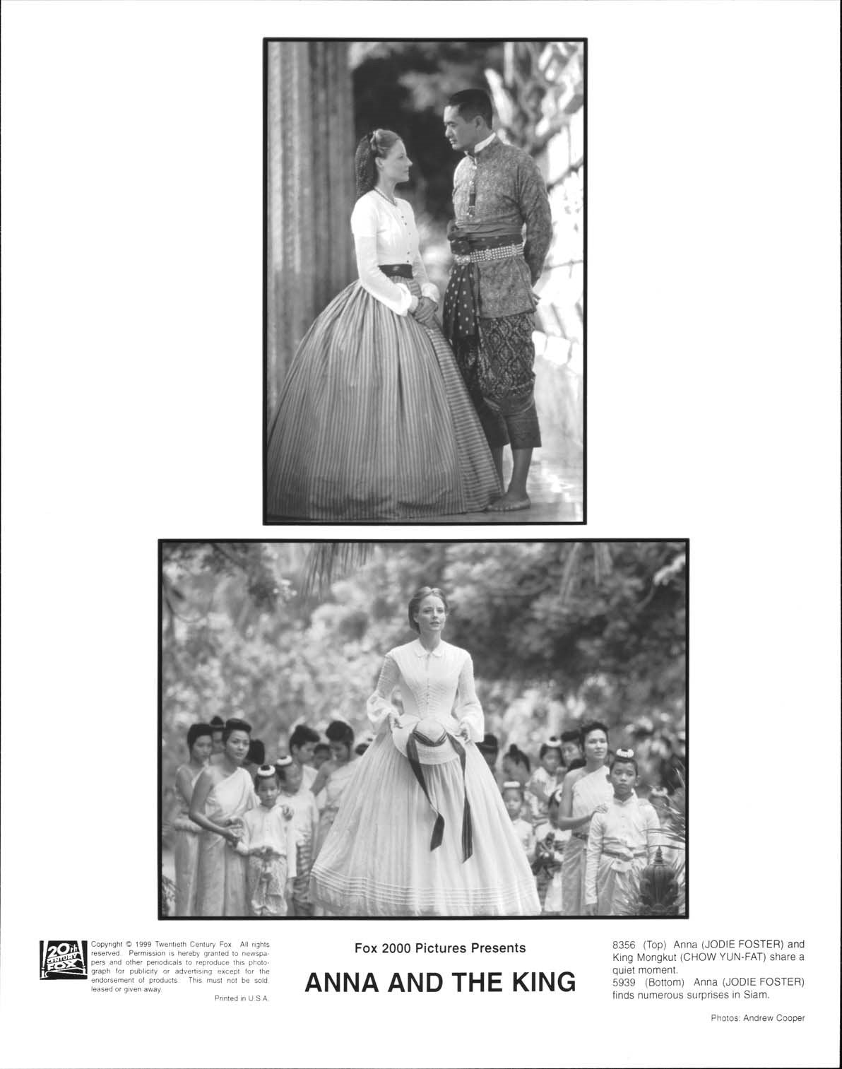 Jodie Foster ANNA AND THE KING Chow Yun-Fat original press photos 1999