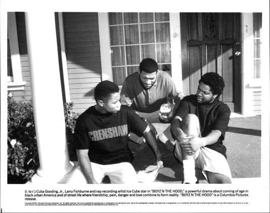 Cuba Gooding Jr BOYZ N THE HOOD Larry Fishburne Ice Cube press photo 1991