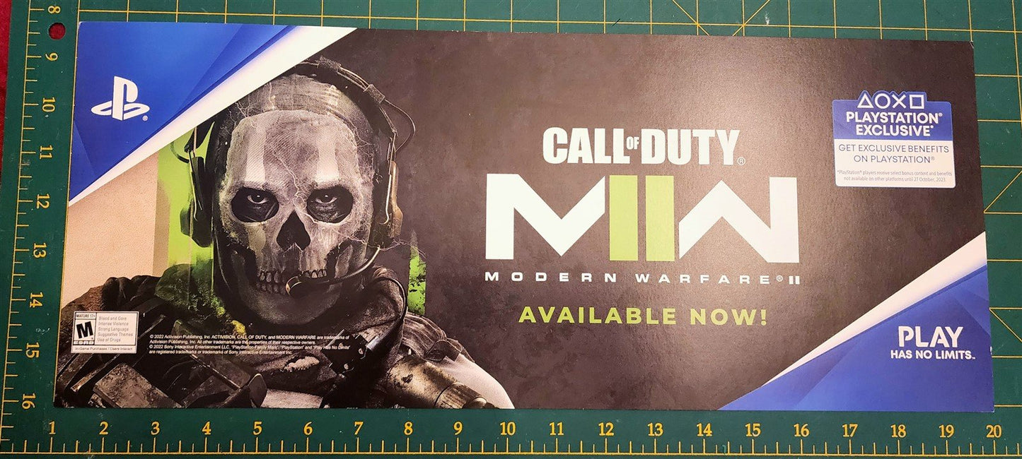 Sony PLAYSTATION wall display signage CALL OF DUTY MODERN WARFARE 2 store sign