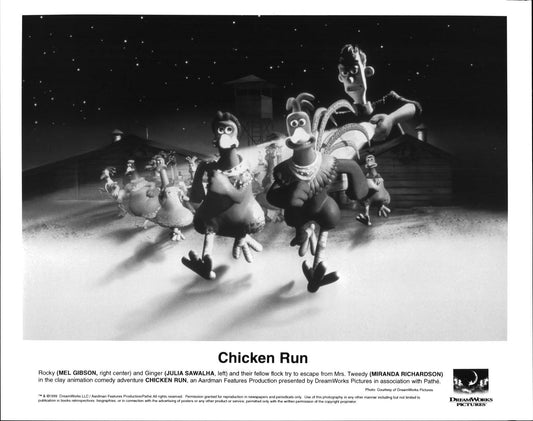 Mel Gibson CHICKEN RUN Julia Sawalha original press photo 1999