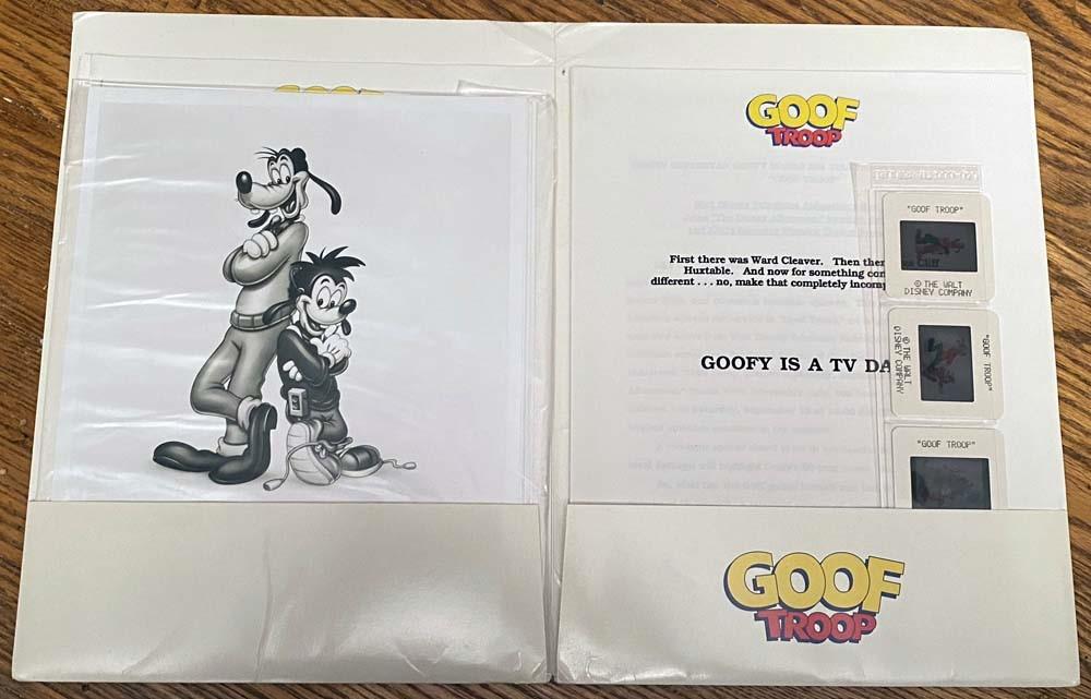 Disney 1992 Jim Cummings GOOF TROOP Rob Paulsen press kit with photos & slides
