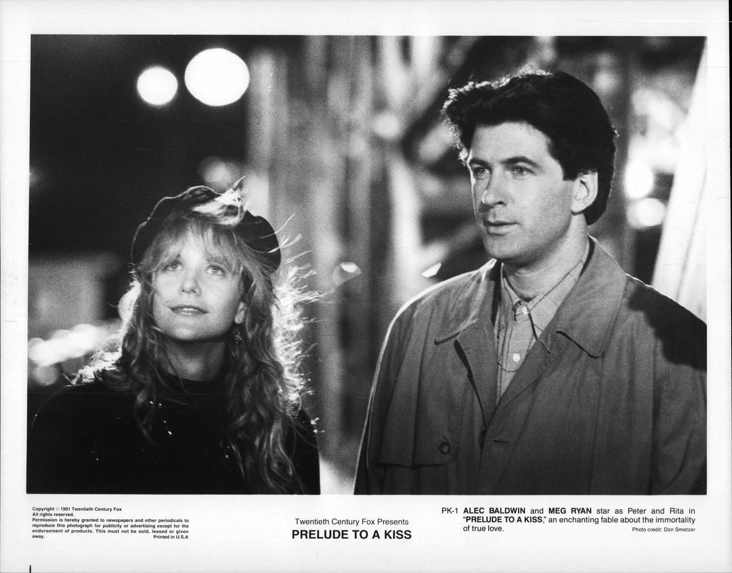 Meg Ryan PRELUDE TO A KISS Alec Baldwin original press photo 1991