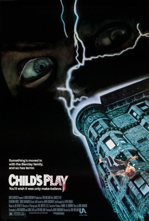 Brad Dourif CHILD'S PLAY Catherine Hicks original 27x40 movie poster 1988 Chucky