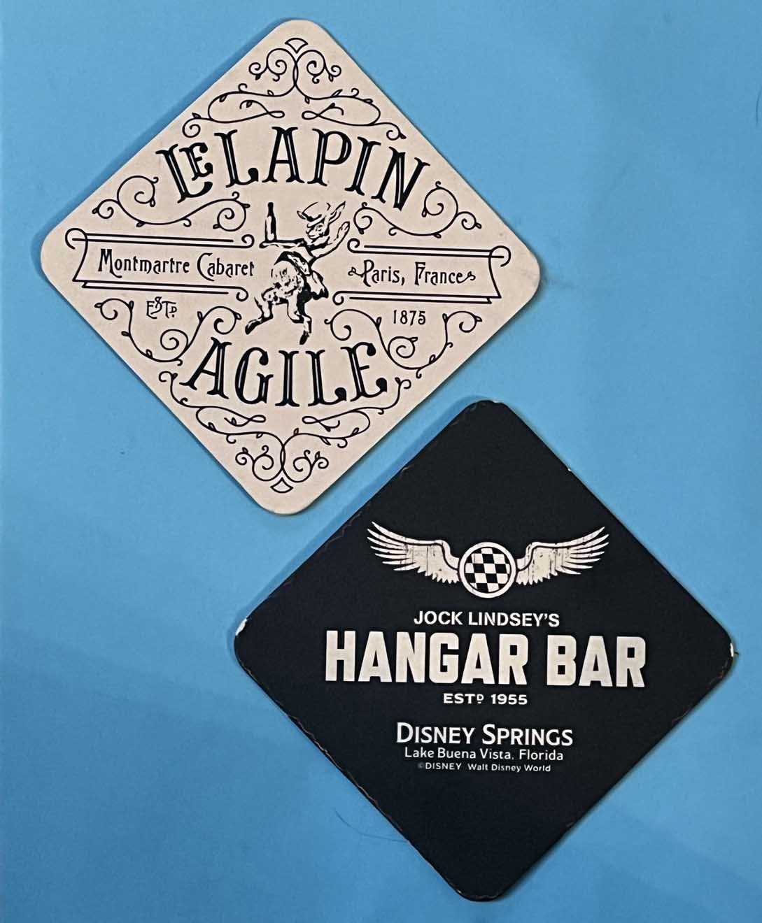 Disney JOCK LINDSEY'S HANGAR BAR Indiana Jones LE LAPIN AGILE drink coaster