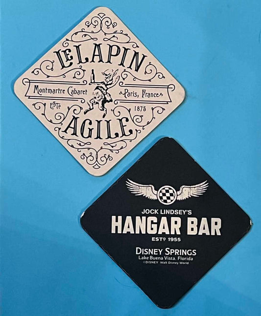 Disney JOCK LINDSEY'S HANGAR BAR Indiana Jones LE LAPIN AGILE drink coaster