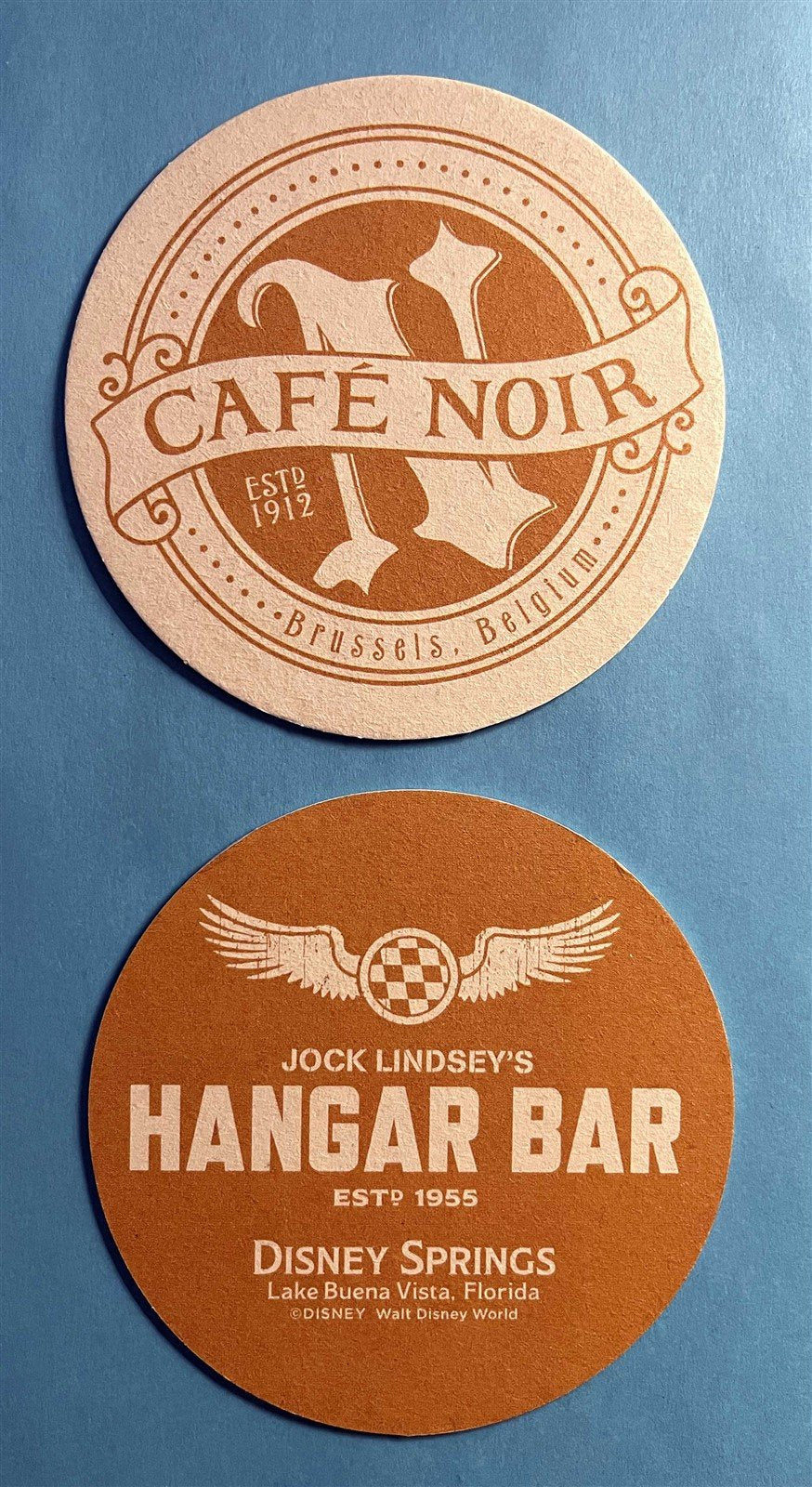 Disney JOCK LINDSEY'S HANGAR BAR Indiana Jones CAFE NOIR drink coaster