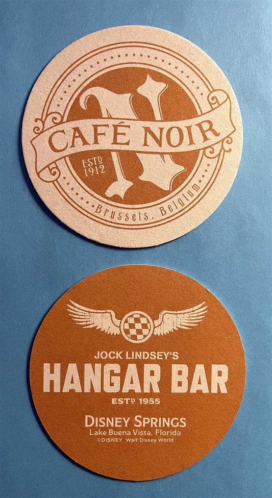 Disney JOCK LINDSEY'S HANGAR BAR Indiana Jones CAFE NOIR drink coaster