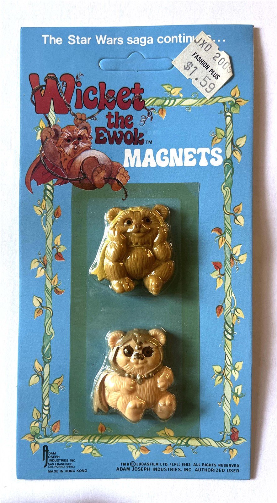 1983 Star Wars WICKET THE EWOK magnets Adam Joseph Industries UNPUNCHED