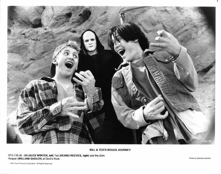 Keanu Reeves 1991 BILL & TED'S BOGUS JOURNEY original press photo Alex Winter