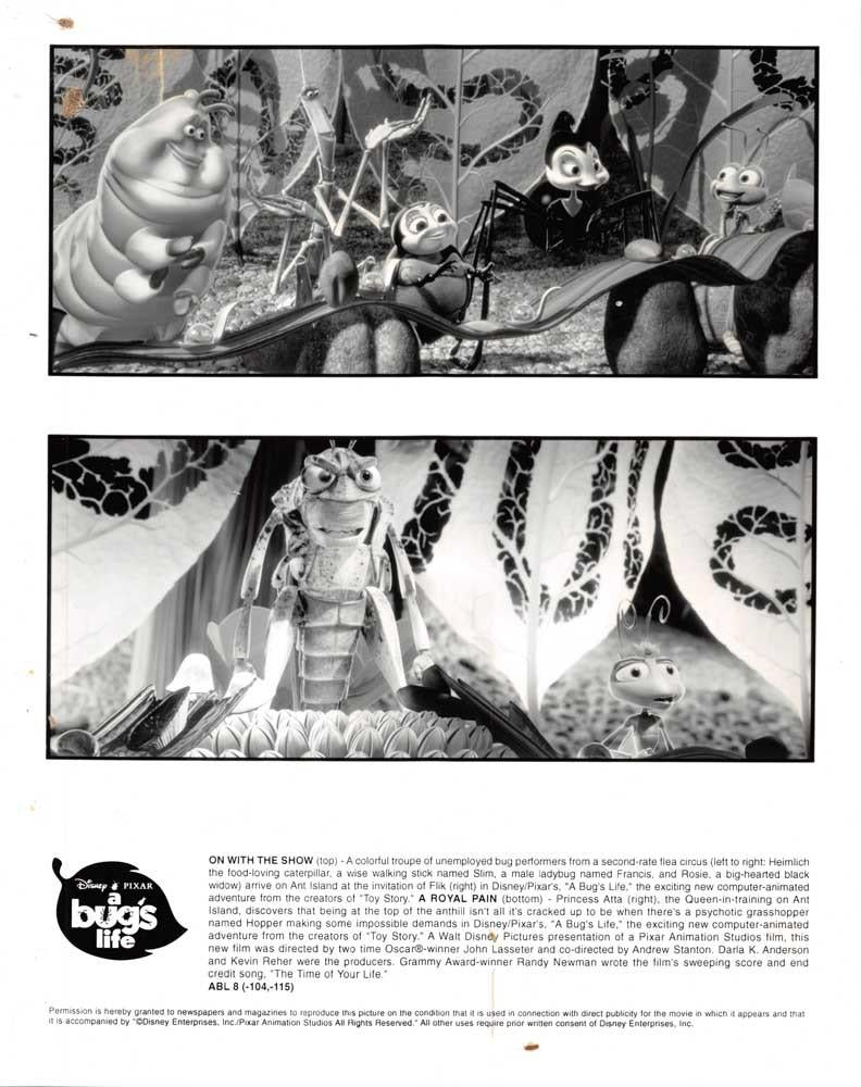 Disney 1998 Pixar A BUG'S LIFE Dave Foley press kit with photo