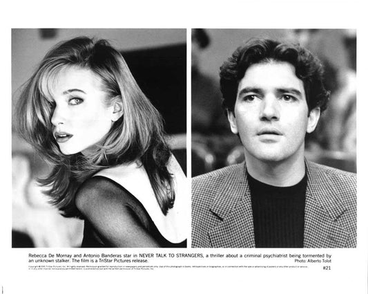 Antonio Banderas NEVER TALK TO STRANGERS Rebecca De Mornay original press photo
