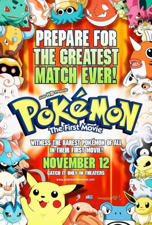 POKEMON THE FIRST MOVIE original advance DS movie poster 27x40 rolled 1999