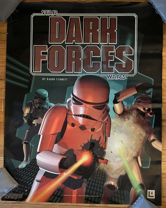 LucasArts STAR WARS DARK FORCES original vintage store display poster 1993