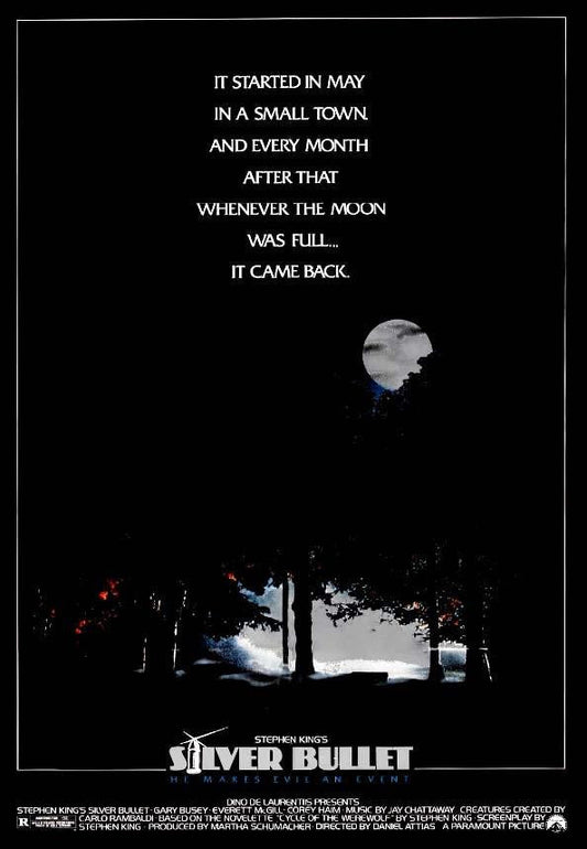 Gary Busey SILVER BULLET promo movie poster ORIGINAL 17x24 rolled Stephen King