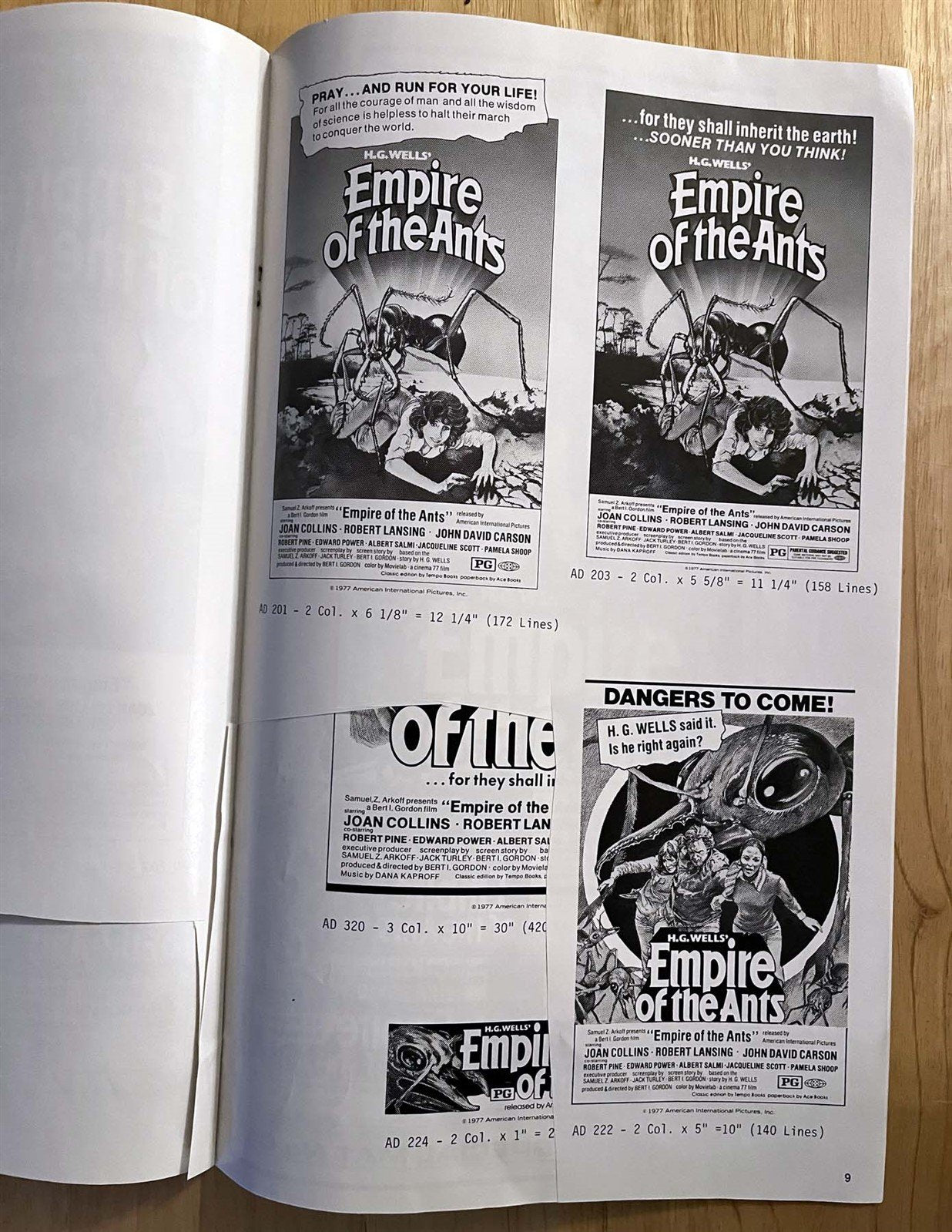 Joan Collins EMPIRE OF THE ANTS Robert Lansing used press book 1977