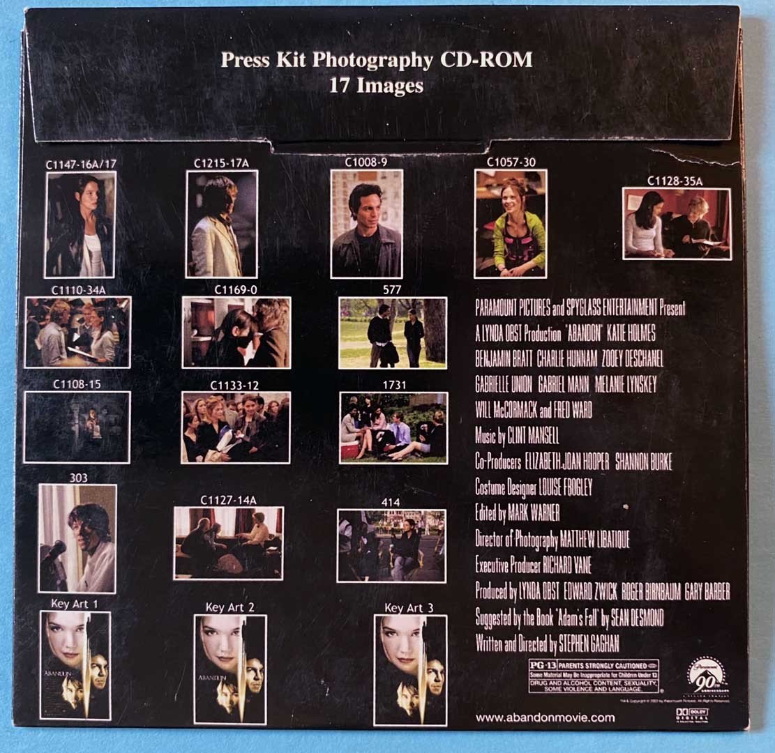 Charlie Hunnam ABANDON Katie Holmes Benjamin Bratt press kit 2002