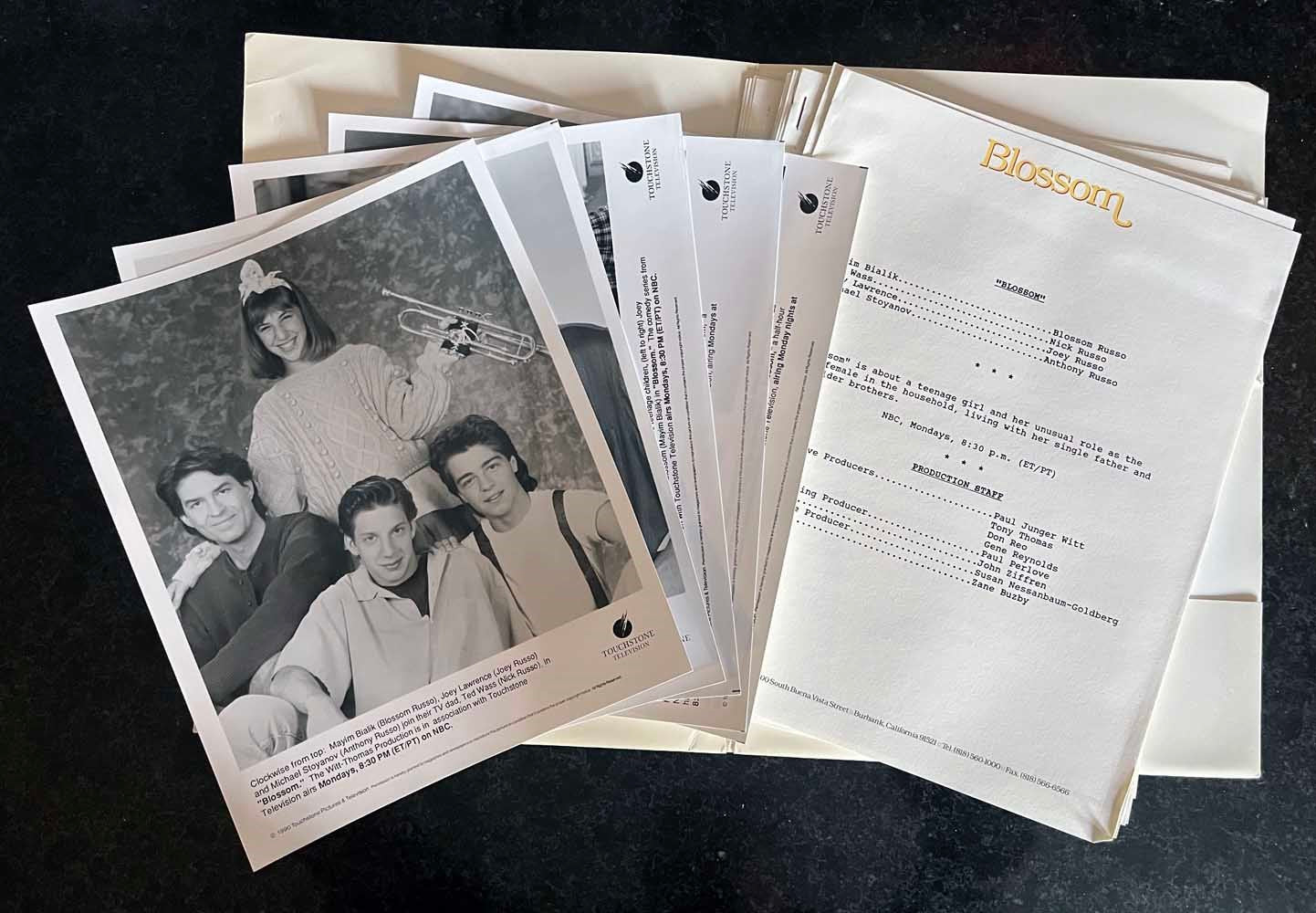 Mayim Bialik BLOSSOM Joey Lawrence premiere season press kit 1990