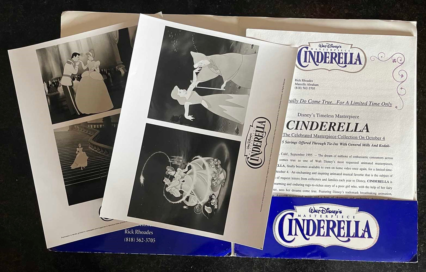 Buena Vista Video 1995 CINDERELLA press kit
