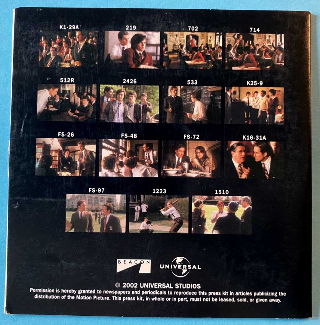 Kevin Kline EMPEROR'S CLUB Joel Gretsch Emile Hirsch press kit 2002