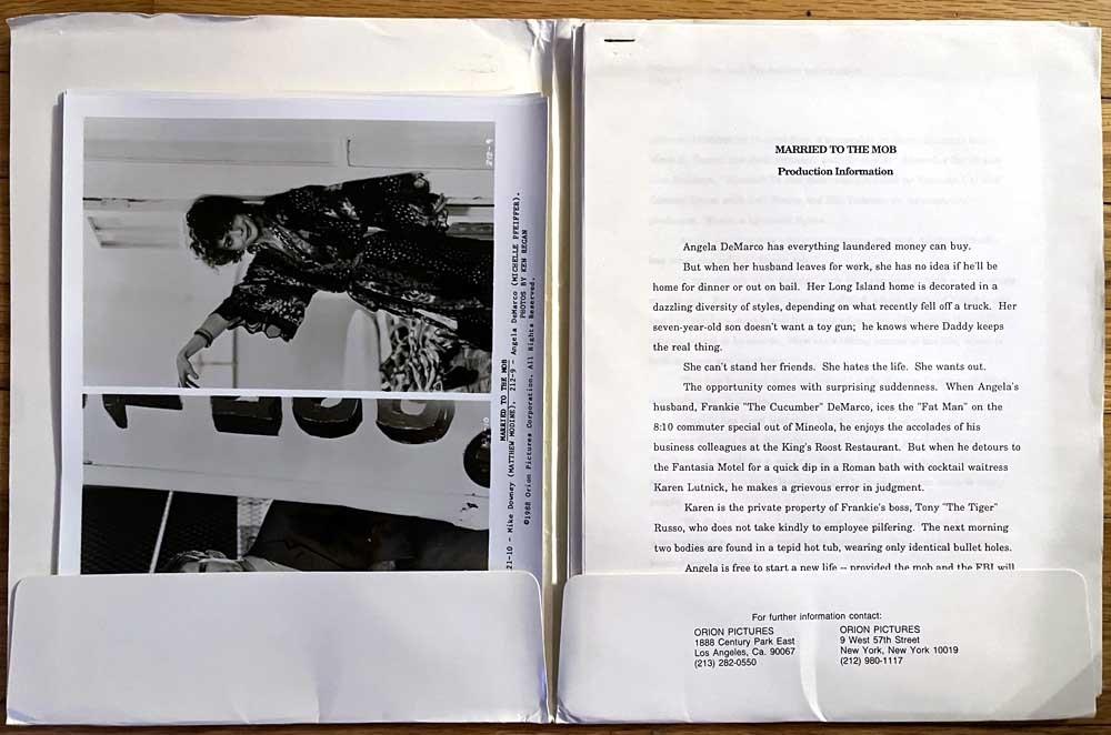 Michelle Pfeiffer 1988 MARRIED TO THE MOB Matthew Modine press kit 11 stills