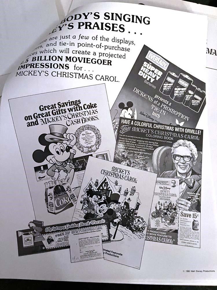 Disney RESCUERS and MICKEY'S CHRISTMAS CAROL marketing kit 1983