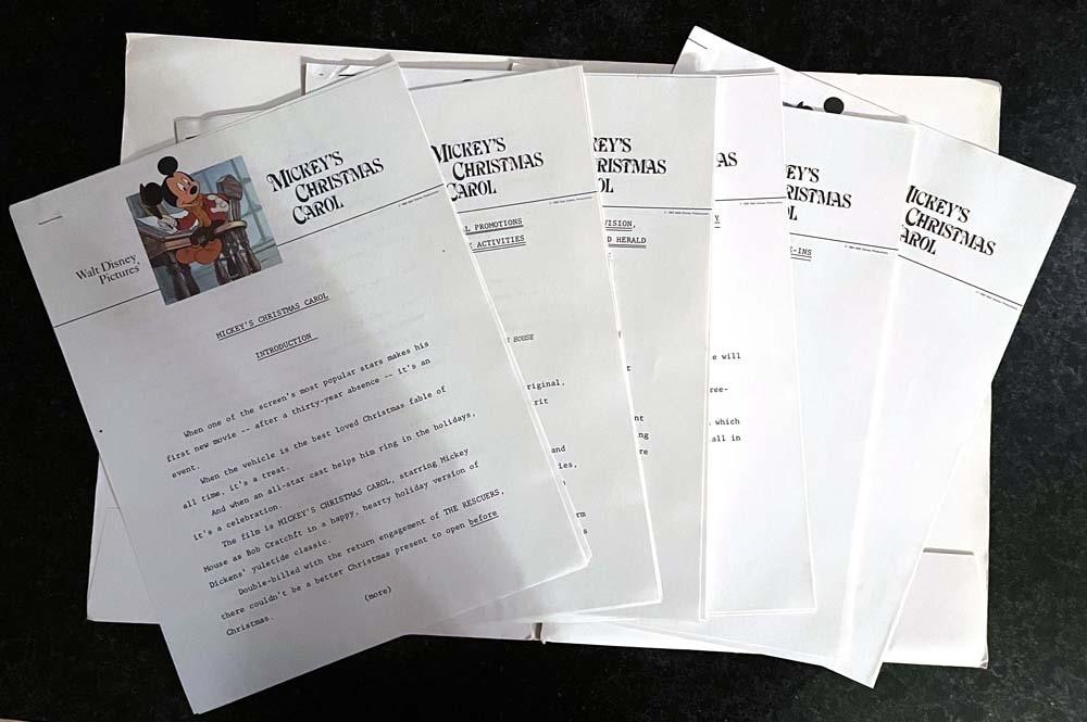 Disney RESCUERS and MICKEY'S CHRISTMAS CAROL marketing kit 1983