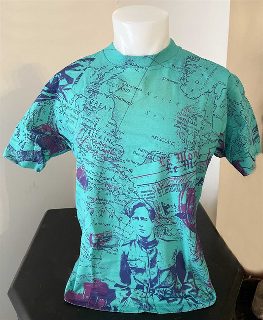 1992 YOUNG INDIANA JONES vintage wrap-around green tee shirt One Size