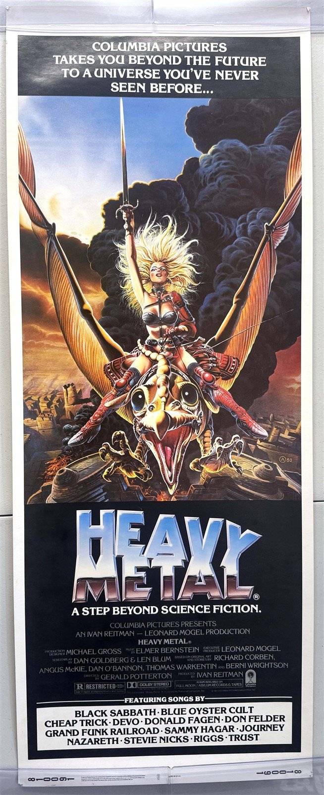 animated HEAVY METAL 14x36 insert ORIGINAL ROLLED movie poster 1981