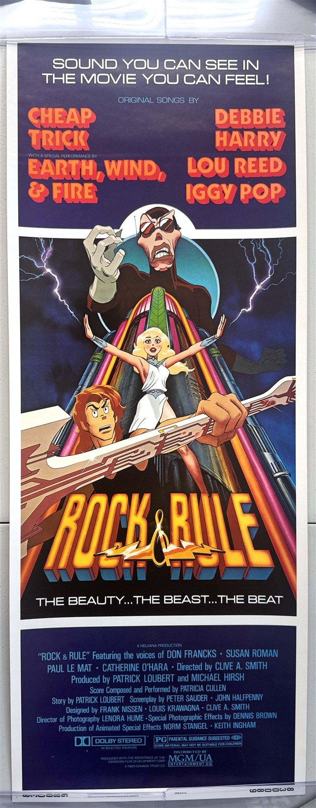 Catherine O'Hara ROCK & RULE 14x36 insert ORIGINAL ROLLED movie poster 1983