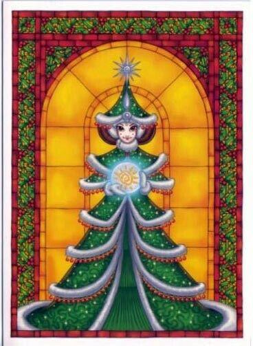 STAR WARS Lucas Learning 2000 Christmas Card Lucasfilm Padme Tree Dress