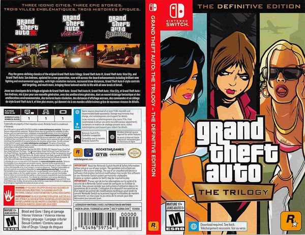 Nintendo Switch GRAND THEFT AUTO TRILOGY replacement box art ...