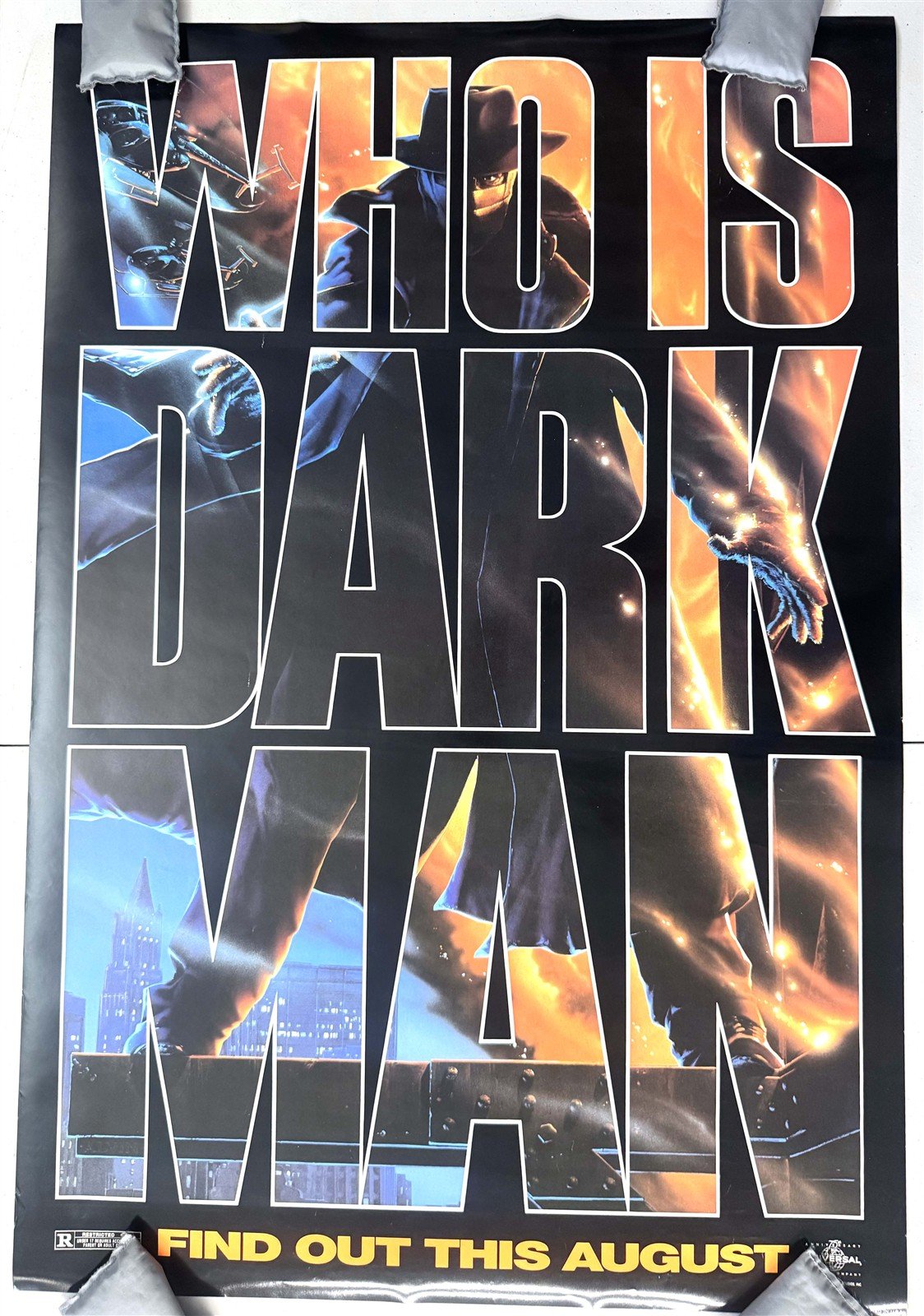 1990 Liam Neeson DARKMAN original advance 1-Sheet movie poster 27x40 Sam Raimi