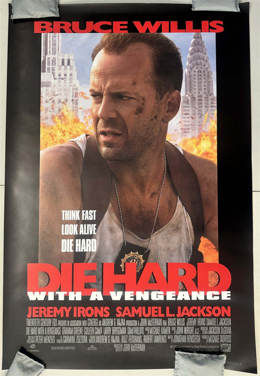 1995 Bruce Willis DIE HARD WITH A VENGEANCE original 1-Sheet movie poster 27x40