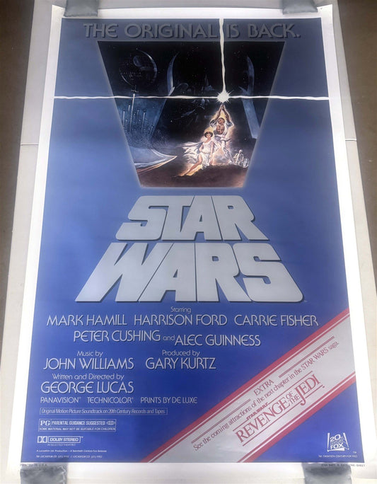 STAR WARS original 27x41 movie poster REVENGE OF THE JEDI preview 1982