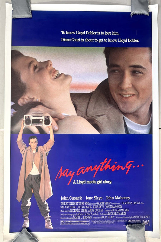 1989 John Cusack SAY ANYTHING original ROLLED 1-Sheet theater movie poster 27x40