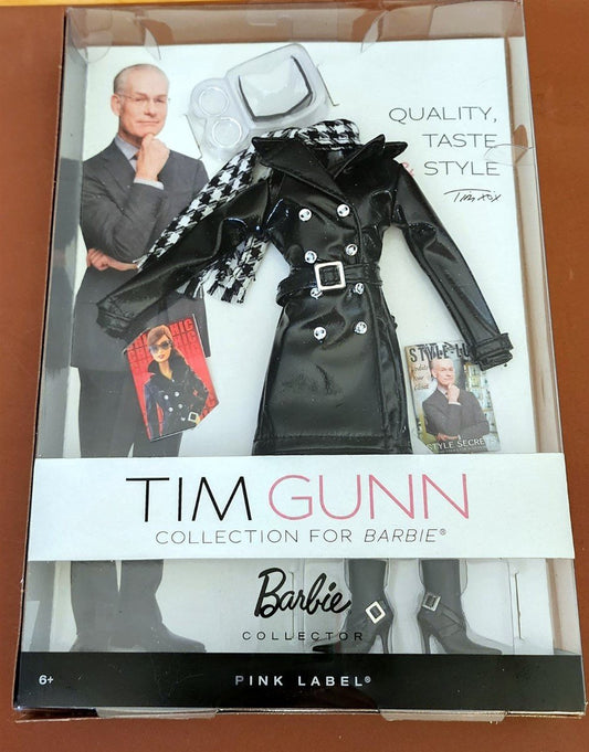 TIM GUNN Collection For BARBIE Accessory Pack #2 faux black leather coat & more