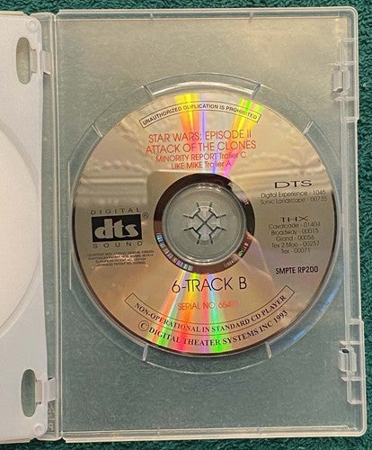 STAR WARS EPISODE 2 ATTACK OF THE CLONES rare theater DTS audio disc set 2002
