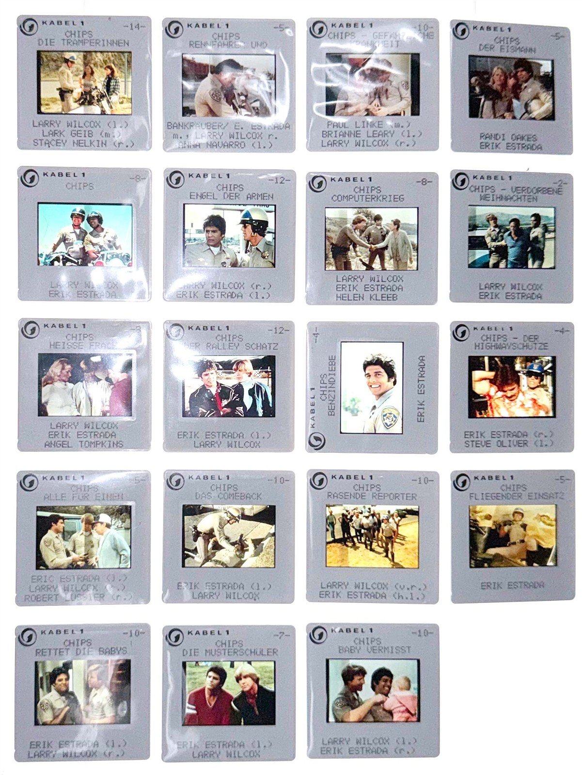 Erik Estrada CHiPS Larry Wilcox Robert Pine original 35mm studio press slides