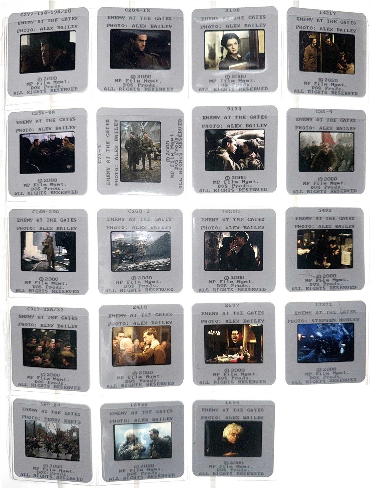Jude Law ENEMY AT THE GATES Joseph Fiennes original 35mm studio press slides