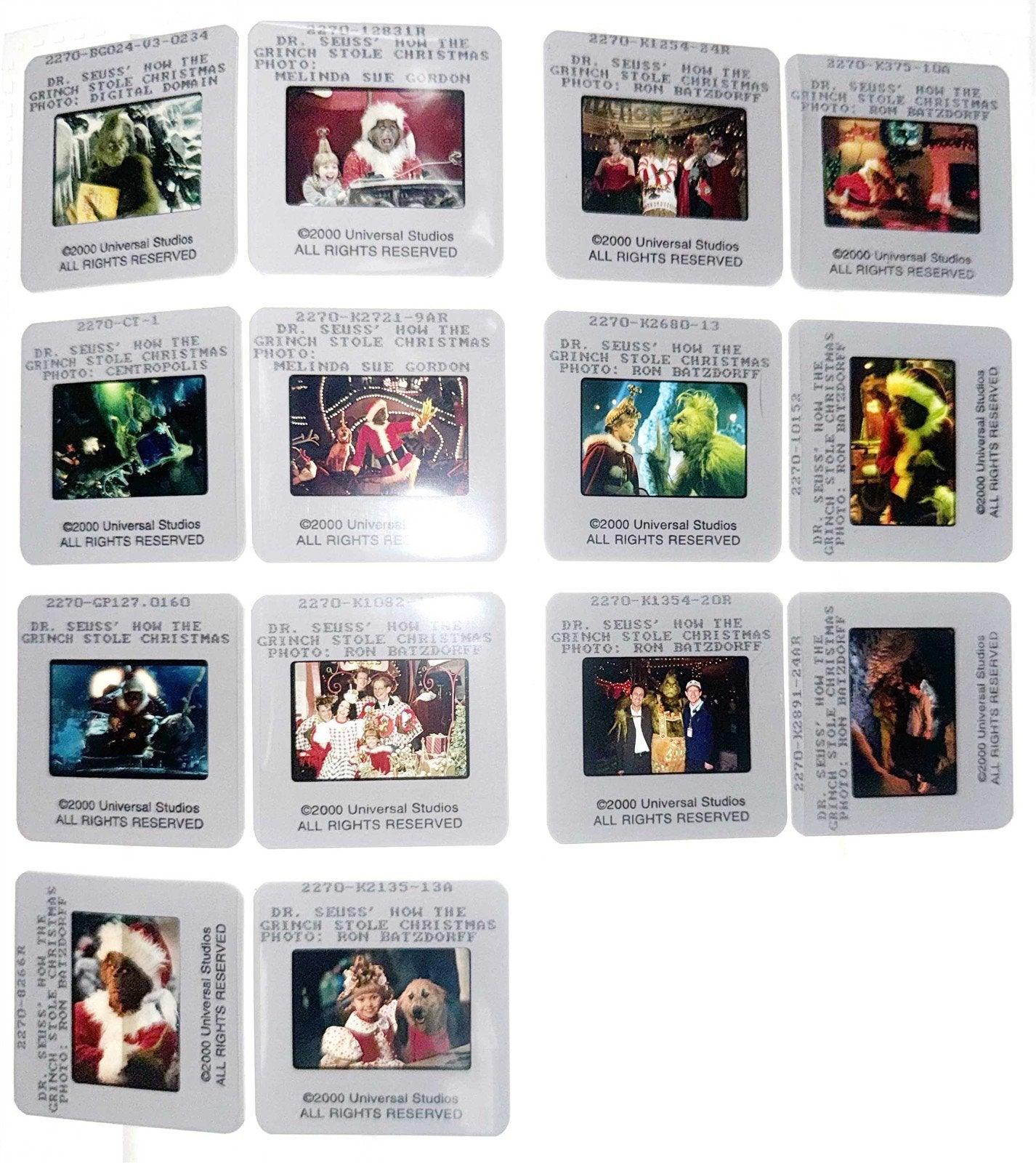 Jim Carrey HOW THE GRINCH STOLE CHRISTMAS original 35mm studio press slides