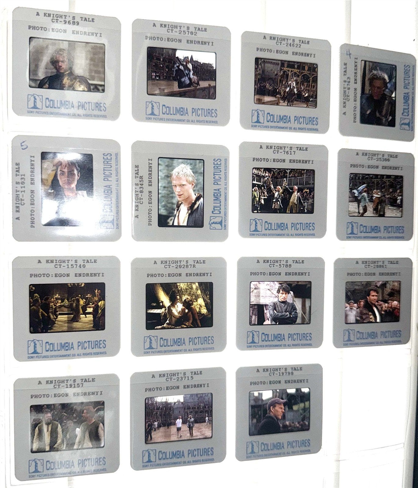 Heath Ledger A KNIGHT'S TALE Alan Tudyk Paul Bettany 35mm studio press slides