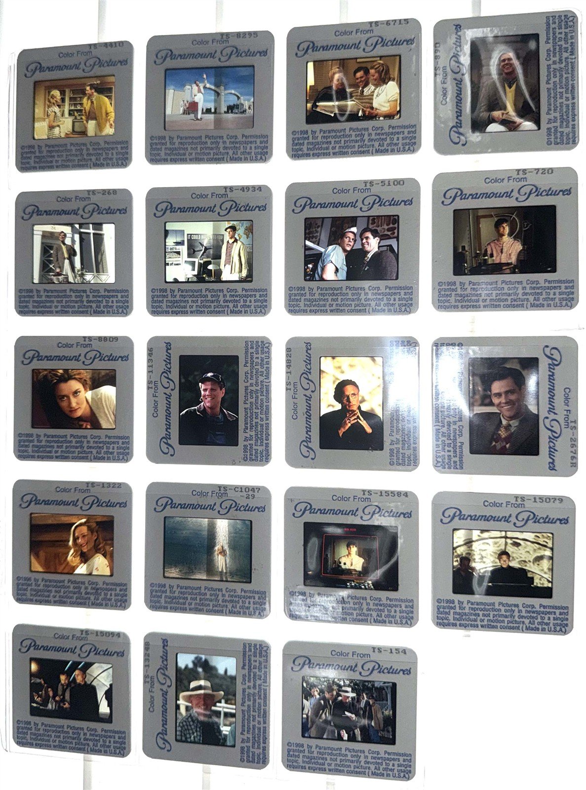 Jim Carrey THE TRUMAN SHOW Laura Linney Ed Harris original 35mm press slides